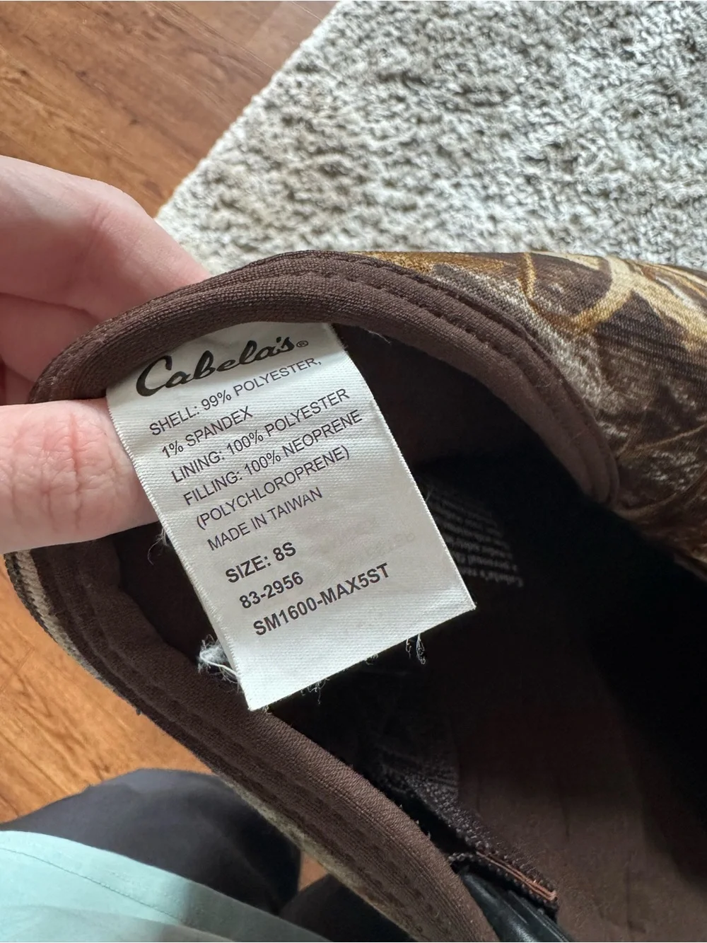 Cabela’s Size 8S Brown Camo Waders